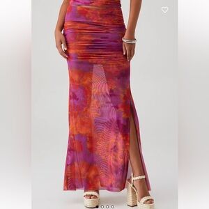 Ronny Kobo Verna skirt Purple and Orange Maxi Skirt